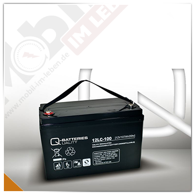 Q-Batteries 12LC-100, 12V/107Ah Akku, Batterie für Elektromobil
