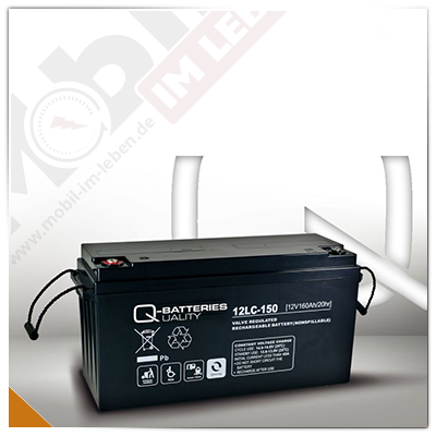 Q-Batteries 12LC-150, 12V/160Ah AGM-Akku