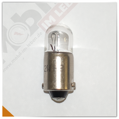 Kleinröhrenlampe BA9S 24 V 2W Metallsockel